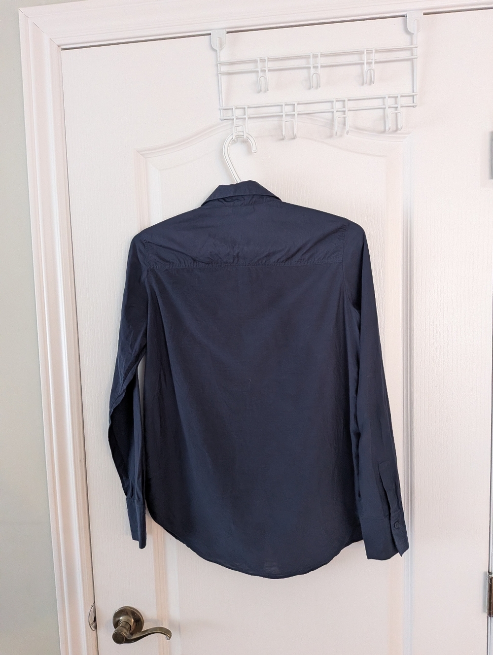 Massimo Dutti cotton Silk button down shirt navy blue size 2 xs - Picture 3 of 10